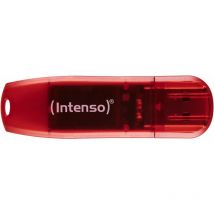 Intenso - Rainbow - 128 Go - usb Type-A - 2.0 - 28 Mo/s - Casquette - Rouge - Transparent (3502491)