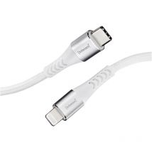 USB-Kabel usb 2.0 usb-c Stecker, Apple Lightning Stecker 1.50 m Weiß Stoff-Ummantelung 7902 - Intenso