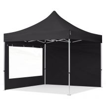Toolport 3x3 m Tente pliante - Alu, côté panoramique, noir