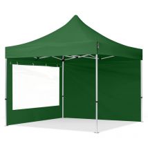 Toolport 3x3 m Tente pliante - Alu, côté panoramique, vert foncé