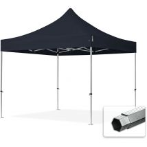 Toolport 3x3 m Tente pliante - Alu, anti-feu, noir