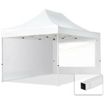 Toolport - 3x4,5 m Tente pliante - Acier, côté panoramique, blanc