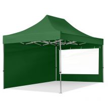 3x4,5 m Tente pliante - Alu, côté panoramique, vert foncé - Toolport