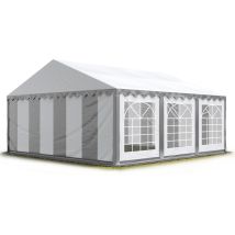Toolport 3x6 m Tente de réception/Barnum gris-blanc toile de haute qualité pvc 700 n economy