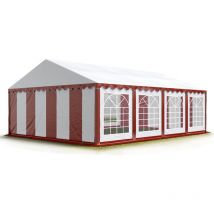 4x8 m Tente de réception/Barnum rouge-blanc toile de haute qualité pvc 700 n economy - Toolport