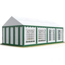 Toolport 4x8m tente de réception, pvc 800 n, h. 2m, vert-blanc