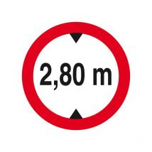 Panneau rigide INTERDIT AUX VEHICULES DE PLUS DE 2.80M DE HAUT D.300mm TALIAPLAST - 622277