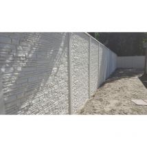 Betonzaun Rusticastone grau einseitig 200x200cm - Intergard