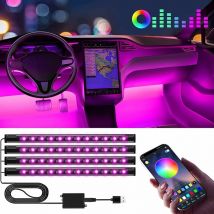 Linghhang - Intérieur de Voiture, led Accessoires Voiture, Cadeau Homme Maman Cadeau Fete des Grand Mere Femme,Car Accessories Contrôle app