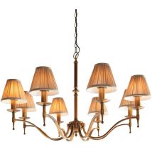 Interiors 1900 - Interiors Stanford Antique Brass - Lampadario multibraccio a 8 luci con finitura in ottone anticato, attacco E14