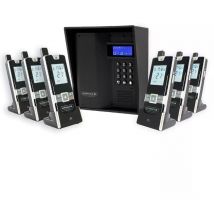 Ultra Secure - Interphone 600 mètres autonome sans-fil collectif / multipropriétés - UltraCOM3 noir + visière noire + 6 combinés
