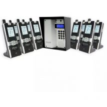 Interphone 600 mètres sans-fil longue portée autonome digicode écran LCD - UltraCOM3 ARGENTÉ visière noire + 9 combinés