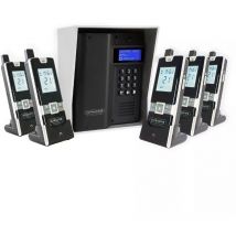 Ultra Secure - Interphone 600 mètres sans-fil longue portée autonome digicode écran lcd - UltraCOM3 noir visière argentée + 5 combinés