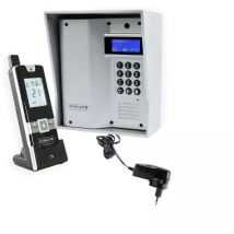 Ultra Secure - Interphone autonome sans-fil longue distance 600 mètres UltraCOM3 avec visière argentée + combiné + transformateur 12V