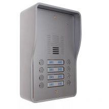 Interphone collectif GSM 4G anti-vandale 8 boutons - Déverrouillage portail/porte/gâche à distance - Compatible VoLTE