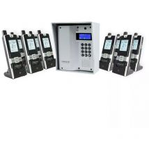 Ultra Secure - Interphone hôpital / Maison de santé - sans-fil (600m) autonome - UltraCOM3 visière argentée + 9 combinés mobiles