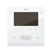 Interphone portier vide'o mains libres lcd, montage mural, 2 fils, couleur blanc 7559