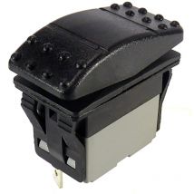 Interrupteur à bascule Noir bipolaire Momentané IP67 ( Prix pour 1 )