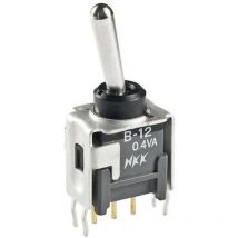 Nkk Switches - Interrupteur à levier 1 x (On)/Off/(On) B18AH 28 v/dc 0.1 a momentané/0/momentané 1 pc(s)