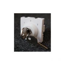 Alombard - Bouton poussoir à clé 3 positions 10A blanc polaire mécanisme 45x45mm sans support ni plaque altira