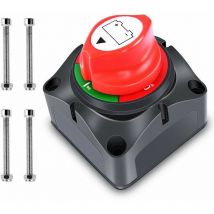 Interrupteur de Batterie 12-48V, Isolateur Interrupteur de Batterie Coupe Circuit de Batterie Commutateur d'Isolateur de Batterie pour Bateau Camion