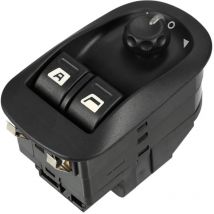 Interrupteur de commande de rétroviseur électrique compatible avec Peugeot 206 2000-2009, rétroviseurs rabattables électriques de porte en plastique