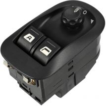 Interrupteur de commande de rétroviseur électrique compatible Peugeot 206 2000 - 2009, durable plastique noir porte pliante électrique rétroviseur