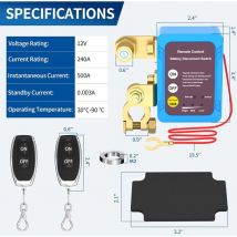 Interrupteur de déconnexion de batterie télécommandé 12V 240A, interrupteur d'arrêt automatique, interrupteur de télécommande pour voiture camion