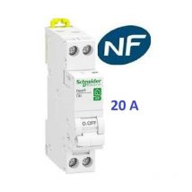 Disjoncteur 1P+N 2A - 10A - 16A - 20A - 32A et Interrupteur dif a ou ac 2x40A ou 2x63A Schneider Rési9-XP Matériel: Disjoncteur 1P+N 20A