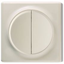 Interrupteur double, 1 voie avec plaque de finition Florence - beige