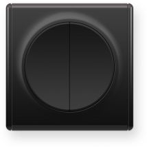 Interrupteur double, 1 voie avec plaque de finition Florence - noir