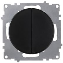 Interrupteur double, 1 voie - noir