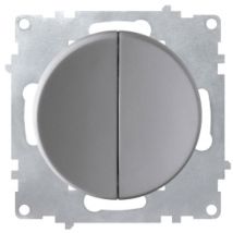 Interrupteur double, 1 voie - gris
