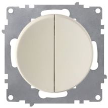 Interrupteur double, 1 voie - beige