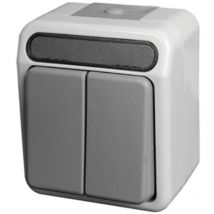 Merten - Interrupteur double ip 44 aquastar, gris clair