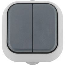 Interrupteur Double IP54 Gris