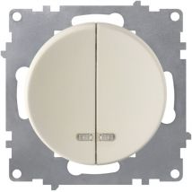 Interrupteur double, simple allumage, témoin lumineux led, 1 voie - beige