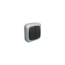Electro Dh - Interrupteur à double surface 10A/250V argent/gris 36.480/DC/PG 8430552140077