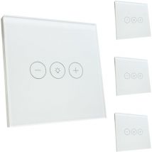 Interrupteur Intelligent Réglable en verre WiFi. Contrôle par app Smart Life et Tuya. Lot de 4 U.