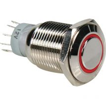 Interrupteur métallique rond spdt 1NO 1NC - anneau rouge switches R1610R