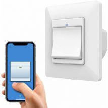 Fei Yu - Interrupteur Mural Intelligent WiFi, Smart Bouton 1 Gang Switch Télécommande app Contrôleur, Voyant Lumineux, Commutateur à Distance sans