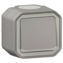 Legrand - Interrupteur ou va-et-vient lumineux 10AX 250V Plexo complet saillie gris (069713L)