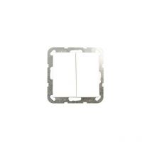 Interrupteur-poussoir double System 55 blanc pur brillant