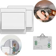 Coavas - 1TO 2 Interrupteur Sans fil Kit, Sans Pile Interrupteur 50M-200M Sans Fil Emetteur Radio 10A avec Contrôleur de Récepteur de lumière Radio,