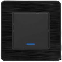 Bouton poussoir voyant en métal Noir brossé - Kouro Zenitech