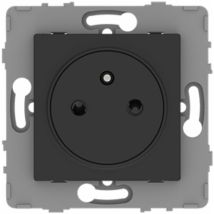 Prise simple 2P+T 16A - à composer - métal Noir brossé - Kouro Zenitech