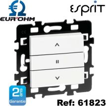 Interrupteur de volet roulant 2 ou 3 positions 6A esprit - Type Interrupteur - 3 positions 6 a montée / stop / descente