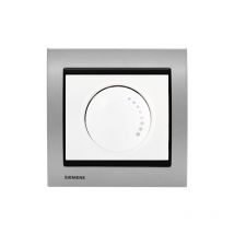 Siemens - Interrupteur Volet Roulant Blanc Delta Iris + Plaque Métal Alu Silver