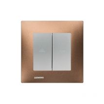 Interrupteur Volet Roulant Silver Delta Viva + Plaque Métal Marron Siemens