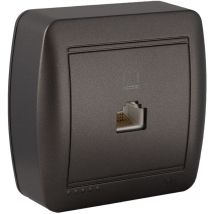 Prise RJ45 Cat 5 en saillie - Noir graphite Solera